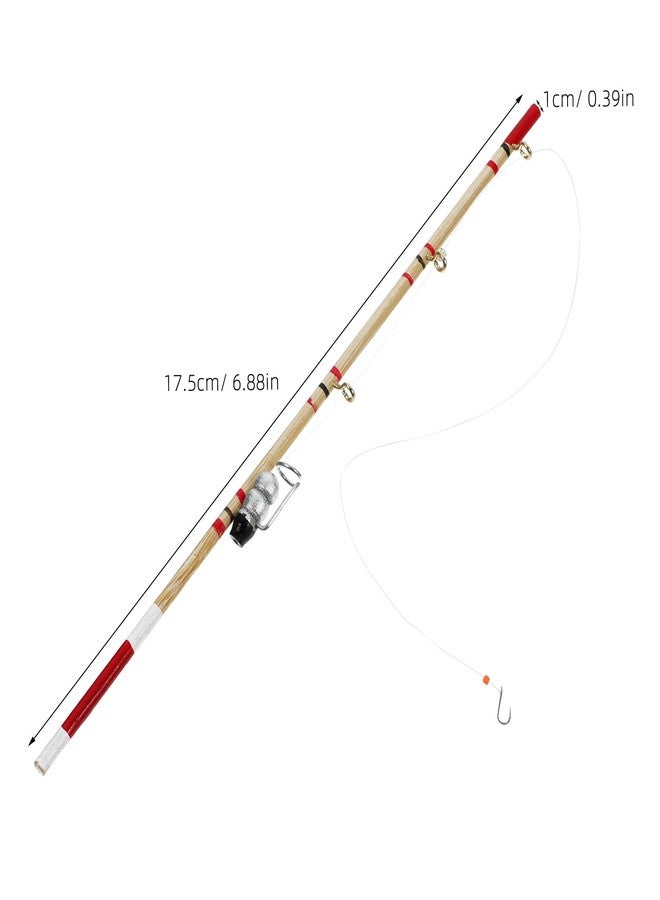 JOINPAYA 2pcs Dollhouse Miniature Fishing Pole Rod: 6 Inch Mini Fishing Pole Models Dollhouse House for Birthday Party Christmas Decoration Accessories - Image 2